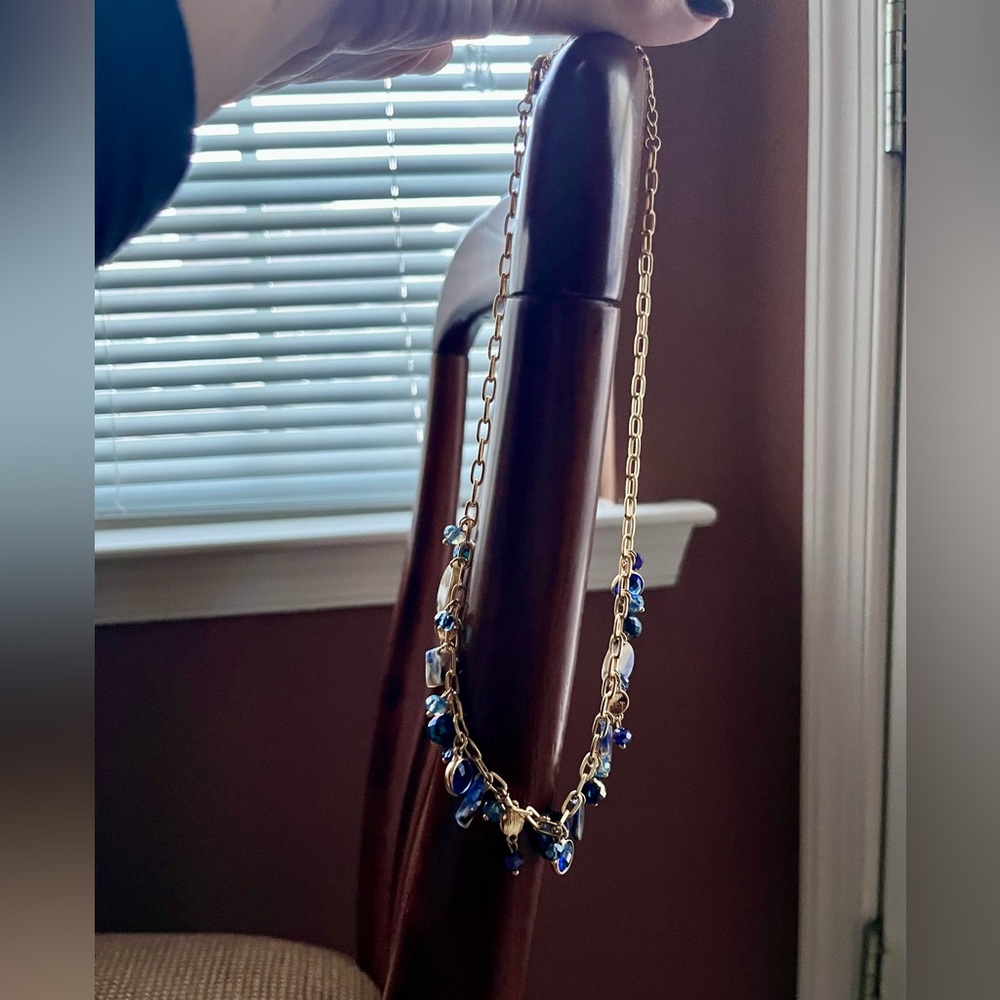 Necklace with Assorted Blue Stones & Mosaic Designs